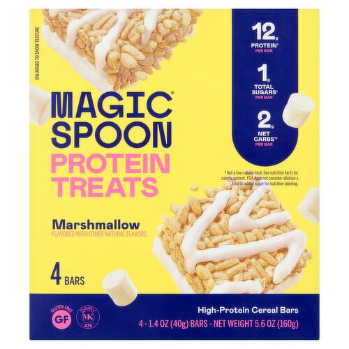 Magic Spoon Protein Treats Marshmallow High-Protein Cereal Bars, 1.4 oz, 4 count