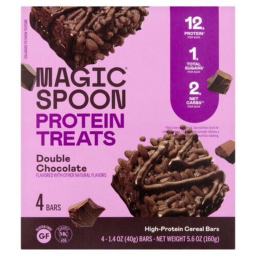 Magic Spoon Protein Treats Double Chocolate High-Protein Cereal Bars, 1.4 oz, 4 count