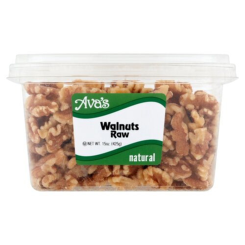 Ava's Natural Walnuts Raw, 15 oz