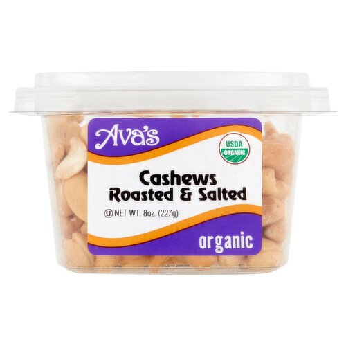 Ava's Organic Roasted & Salted Cashews, 8 oz