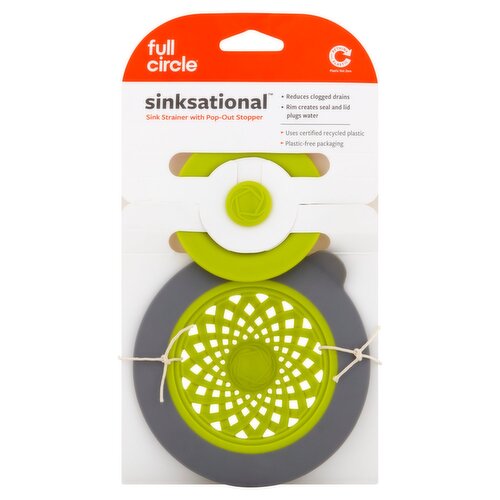 Full Circle Sinksational Sink Strainer with Pop-Out Stopper