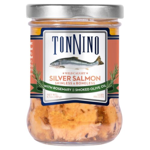 Tonnino Silver Salmon with Rosemary in Smoked Olive Oil, 6.3 oz