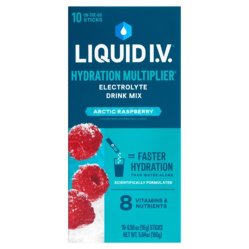 Liquid I.V. Hydration Multiplier Arctic Raspberry Electrolyte Drink Mix, 0.56 oz, 10 Count