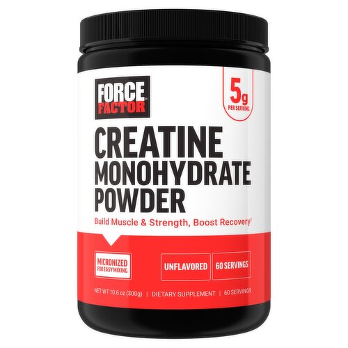 Force Factor Creatine Monohydrate Powder Unflavored Dietary Supplement, 10.6 oz