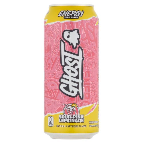 Ghost Sour Pink Lemonade Energy Drink, 16 fl oz