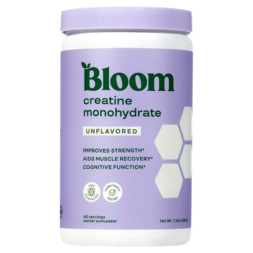 Bloom Creatine Monohydrate Unflavored Dietary Supplement, 7.3 oz