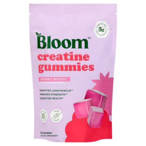 Bloom Creatine Gummies Berry Boost Dietary Supplement, 36 count