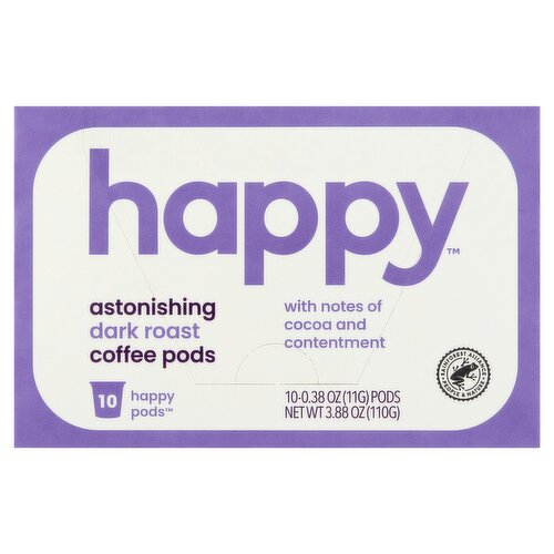 Happy Astonishing Dark Roast Coffee Pods, 0.38 oz, 10 count