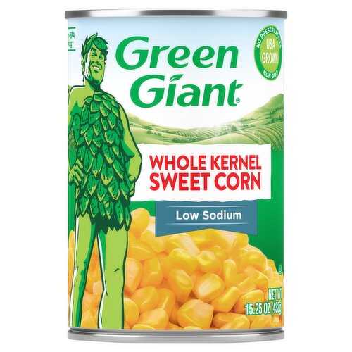 Green Giant Whole Kernel Sweet Corn, Low Sodium, 15.25 oz