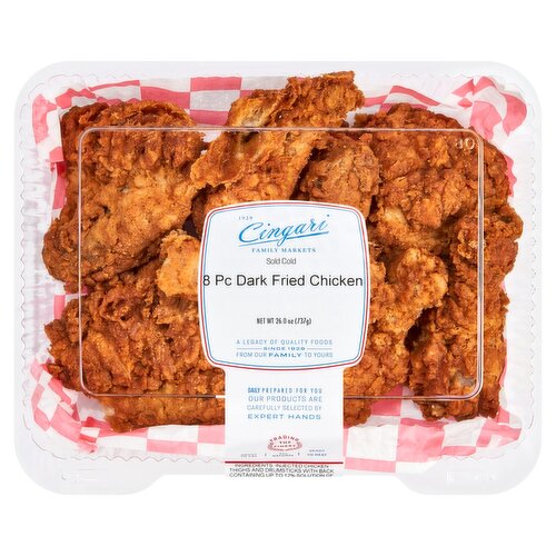 Cingari Family Markets Dark Fried Chicken, 8 Piece - Sold Cold, 26 oz