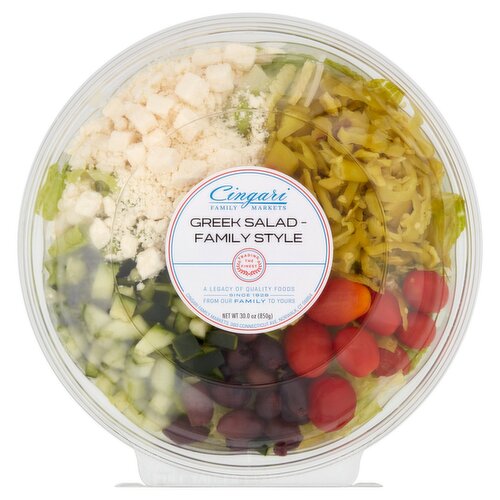 Cingari Family Markets Family Style Greek Salad, 30.0 oz