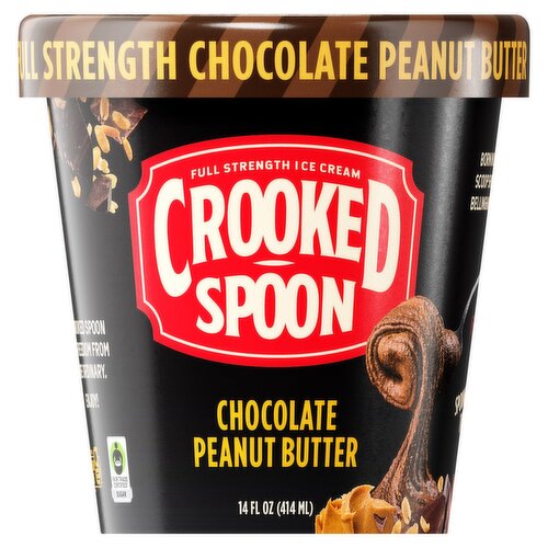 Crooked Spoon Chocolate Peanut Butter Full Strength Ice Cream, 14 fl oz