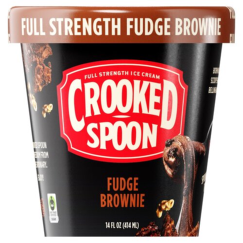 Crooked Spoon Fudge Brownie Full Strength Ice Cream, 14 fl oz