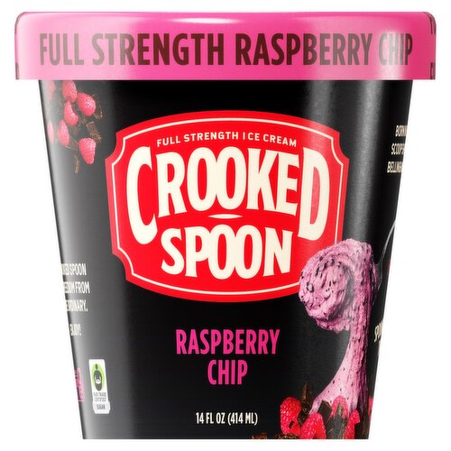 Crooked Spoon Raspberry Chip Full Strength Ice Cream, 14 fl oz