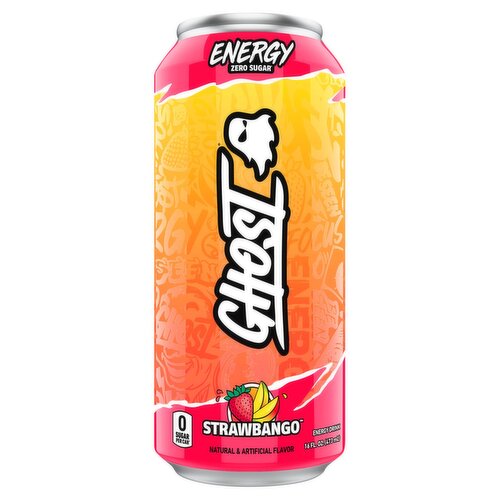 Ghost Strawbango Zero Sugar Energy Drink, 16 fl oz