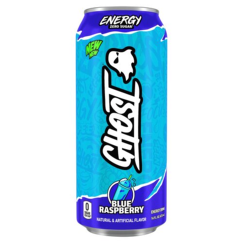 Ghost Blue Raspberry Zero Sugar Energy Drink, 16 fl oz