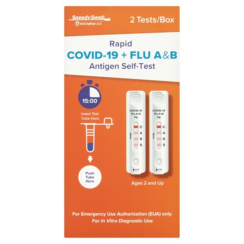 Speedy Swab Rapid Covid-19 + Flu A&B Antigen Self-Test, 2 count