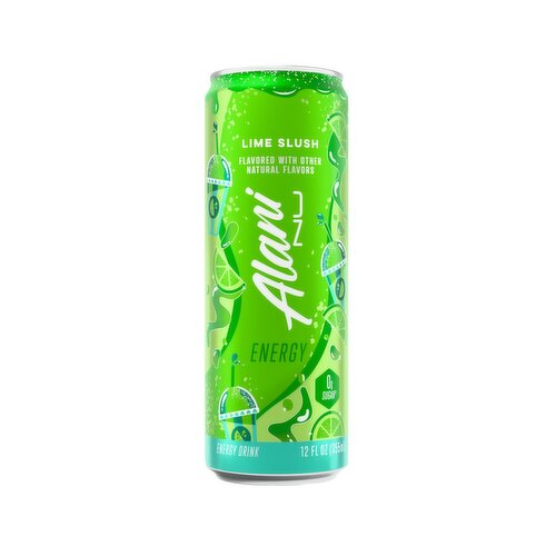Alani Nu Energy Drink Lime Slush, 12 Fl Oz