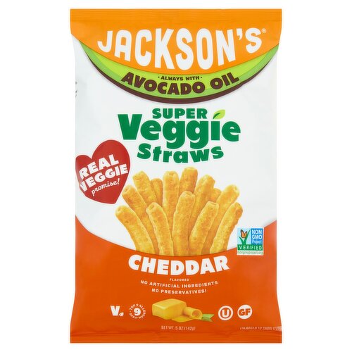 Jackson's Always with Avocado Oil Cheddar Flavored Super Veggie Straws, 5 oz