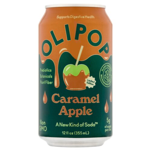 Olipop Caramel Apple Soda Limited Edition, 12 fl oz