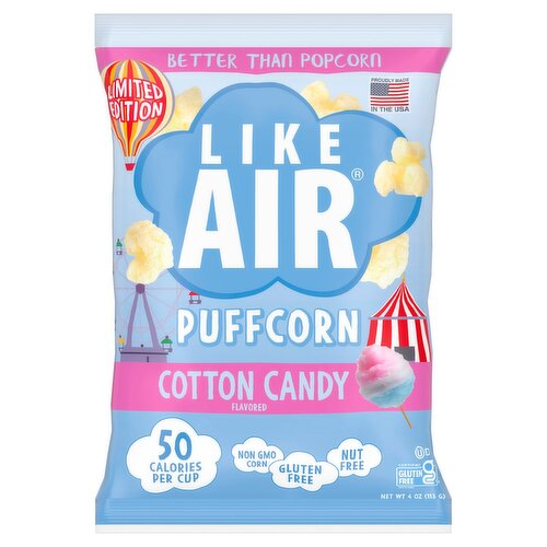 Like Air Cotton Candy Flavored Puffcorn Limited Edition, 4 oz