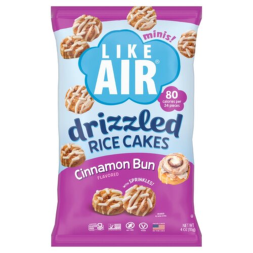 Like Air Minis! Cinnamon Bun Flavored Drizzled Rice Cakes, 4 oz