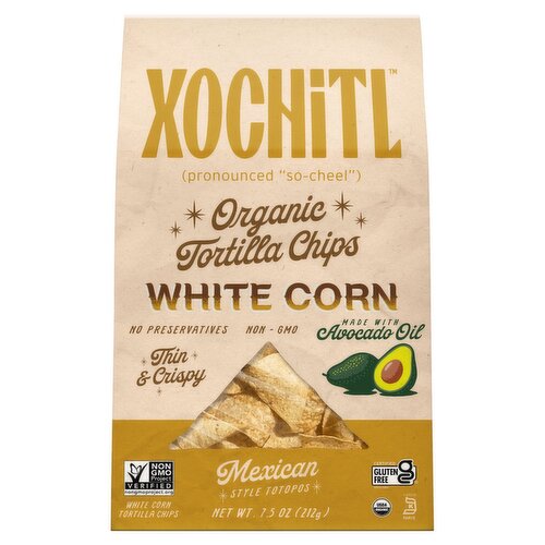 Xochitl White Corn Mexican Style Totopos Organic Tortilla Chips, 7.5 oz