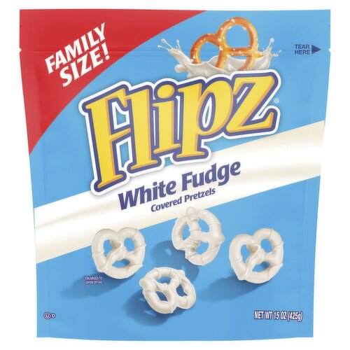 Flipz White Fudge Covered Pretzels Family Size!, 15 oz