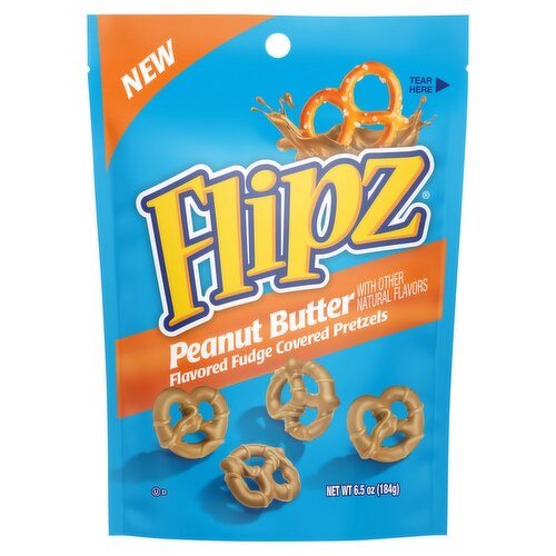 Flipz Peanut Butter Flavored Fudge Covered Pretzels, 6.5 oz