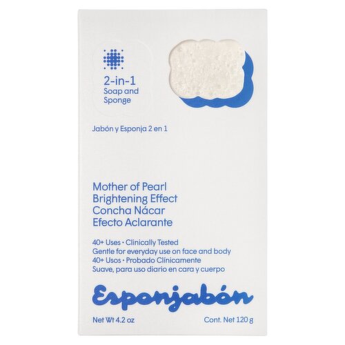 Esponjabón Mother of Pearl 2-in-1 Soap and Sponge, 4.2 oz