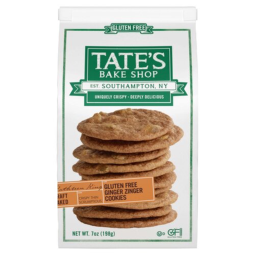 Tate's Bake Shop Gluten Free Ginger Zinger Cookies, 7 oz