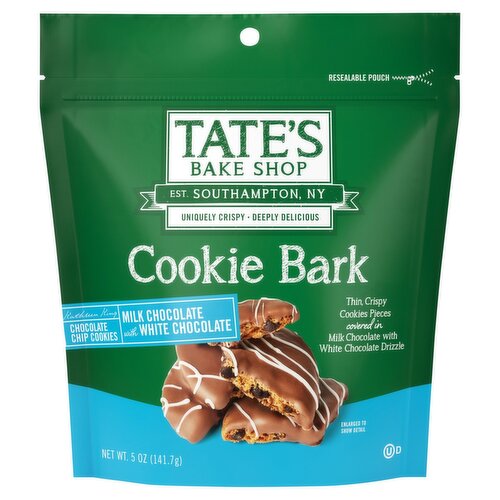 Tate's Bake Shop Milk Chocolate with White Chocolate Cookie Bark Chocolate Chip Cookies, 5 oz