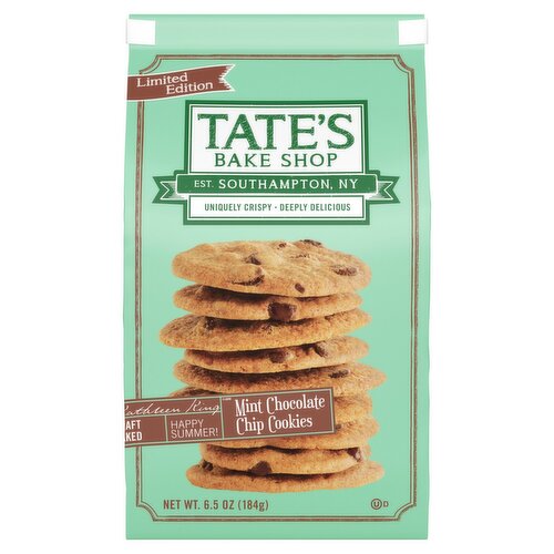 Tate's Bake Shop Mint Chocolate Chip Cookies Limited Edition, 6.5 oz