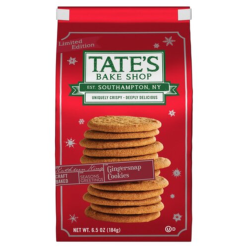 Tate's Bake Shop Gingersnap Cookies Limited Edition, 6.5 oz