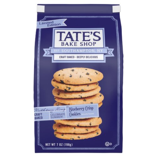 Tate's Bake Shop Blueberry Crisp Cookies Limited Edition, 7 oz