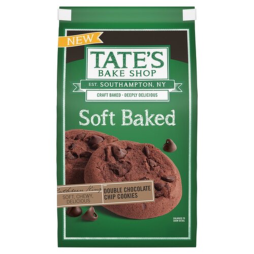 Tate's Bake Shop Soft Baked Double Chocolate Chip Cookies, 8 count, 8 oz