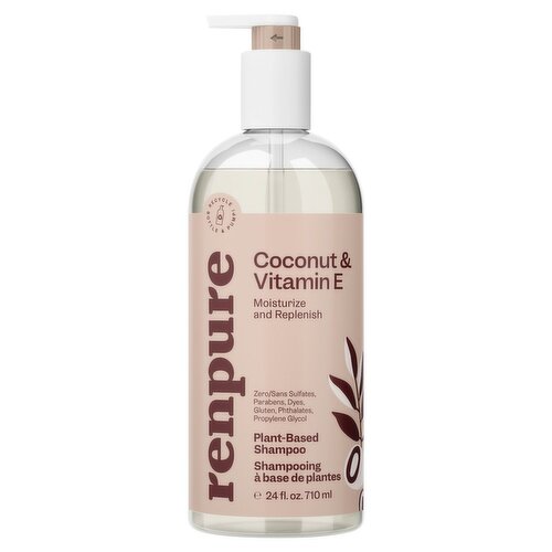 Renpure Coconut & Vitamin E Plant-Based Shampoo, 24 fl oz