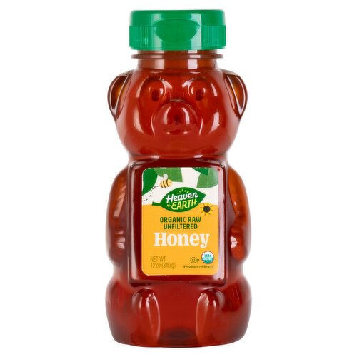 Heaven & Earth Organic Raw Unfiltered Honey, 12 oz