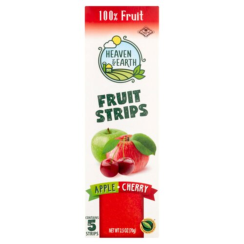 Heaven & Earth Apple Cherry Fruit Strips, 5 count, 2.5 oz