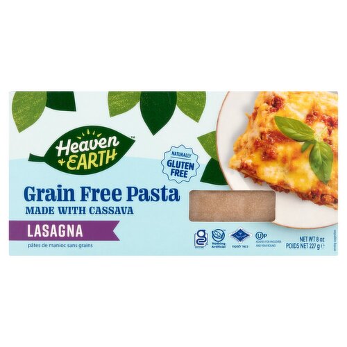 Heaven & Earth Grain Free Pasta Lasagna, 8 oz