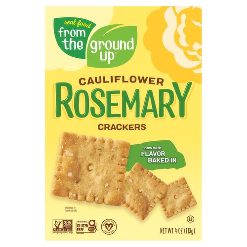 Real Food From The Ground Up Cauliflower Rosemary Crackers, 4 oz