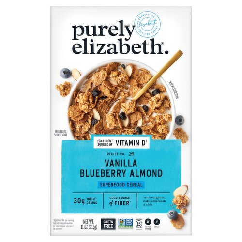 Purely Elizabeth Recipe No. 29 Vanilla Blueberry Almond Superfood Cereal, 11 oz