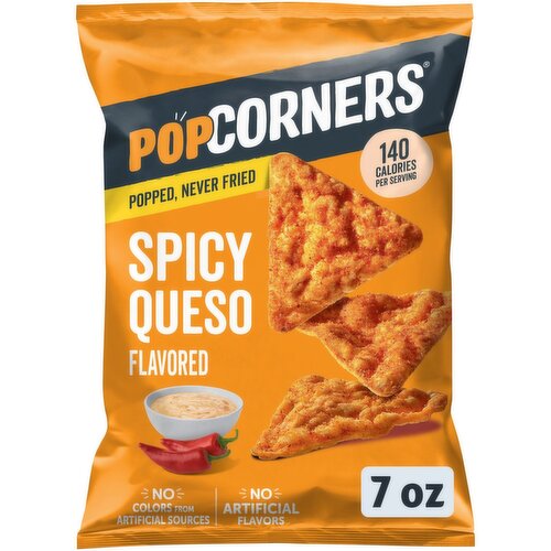 PopCorners Popped-Corn Snacks Spicy Queso Flavored 7 Oz