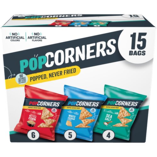 PopCorners Popped Corn Snacks Variety Pack 5/8 Oz, 15 Count
