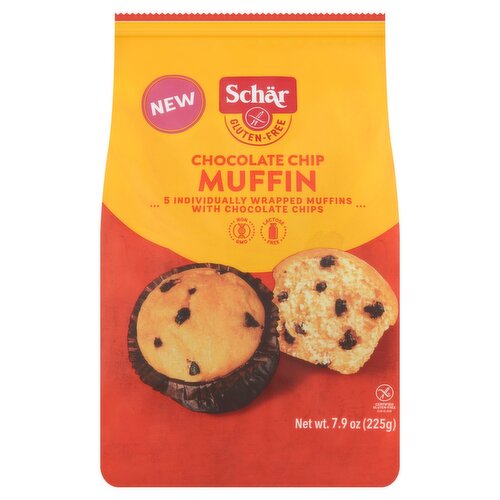 Schär Gluten-Free Chocolate Chip Muffin, 5 count, 7.9 oz