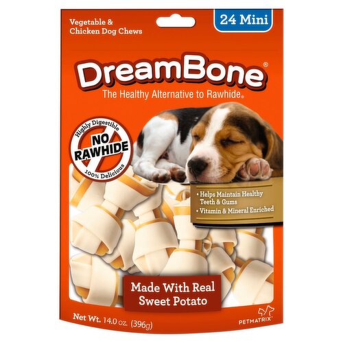 DreamBone Mini Vegetable & Chicken Dog Chews, 24 count, 14.0 oz