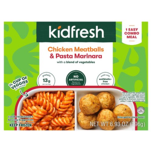 Kidfresh Chicken Meatballs & Pasta Marinara Combo Meal, 6.93 oz