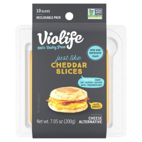 Violife Just Like Cheddar Slices Dairy-Free Vegan 7.05 oz