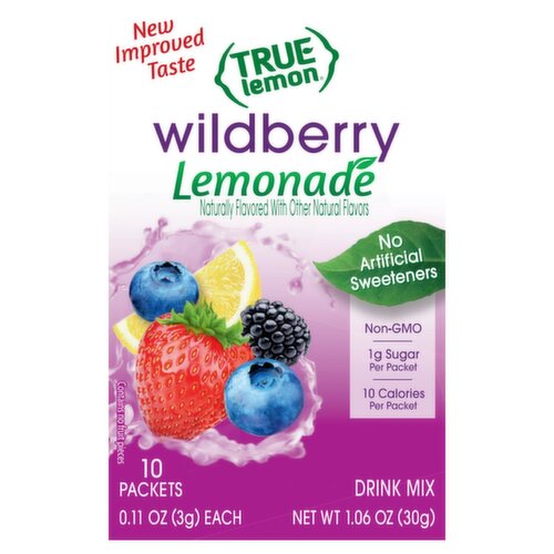 True Lemon Wildberry Lemonade Drink Mix, 0.11 oz, 10 count