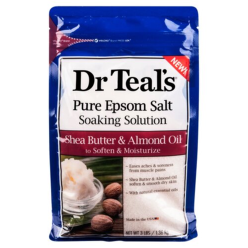 Dr Teal's Epsom Shea Butter & Almond Oil, 3 lbs